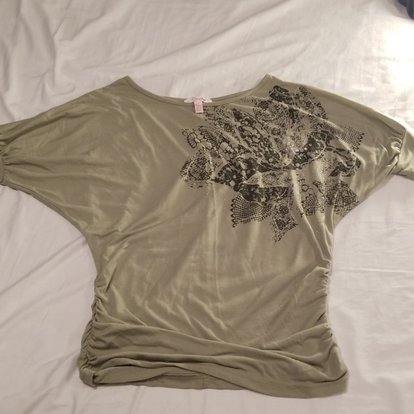 Lena | Green Scoop Neck Floral Top | S - Picture 2 of 3